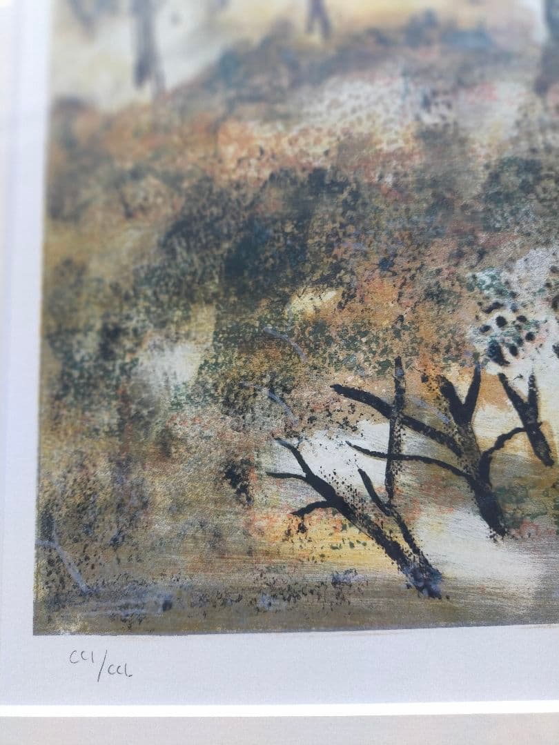 【限定250部・直筆サイン】アントニオ・リベラ 冬景色 リトグラフ 大型作品額装