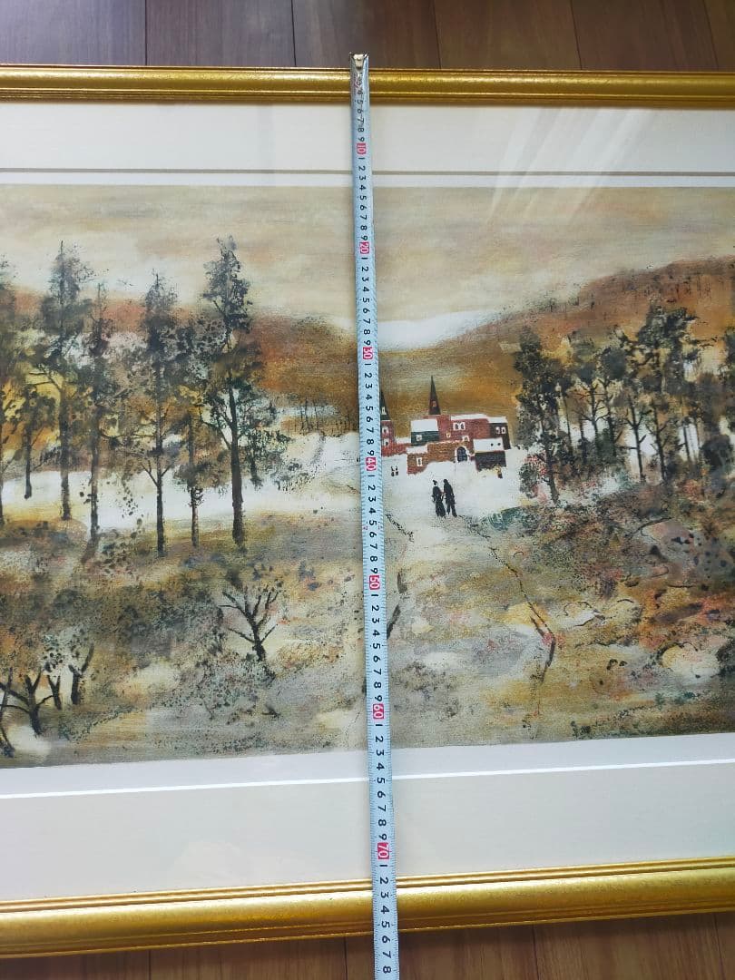 【限定250部・直筆サイン】アントニオ・リベラ 冬景色 リトグラフ 大型作品額装