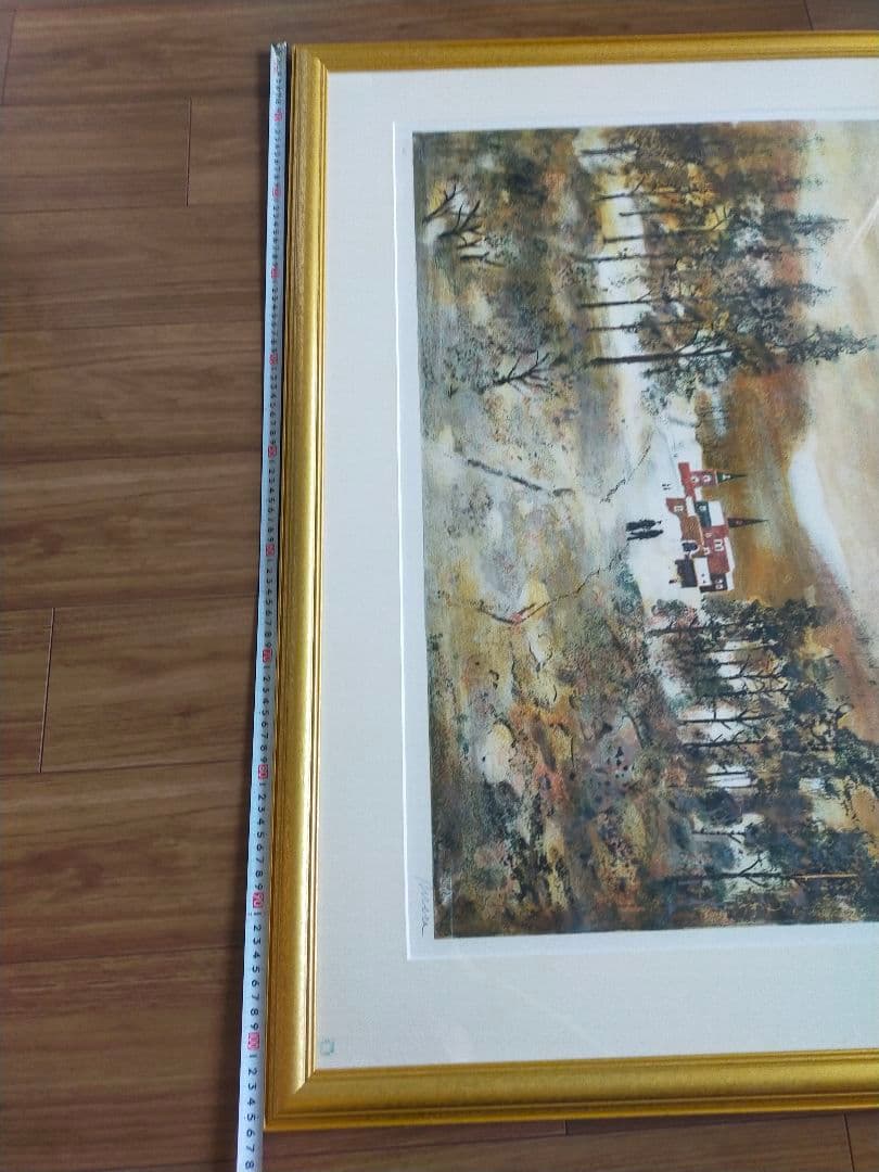 【限定250部・直筆サイン】アントニオ・リベラ 冬景色 リトグラフ 大型作品額装