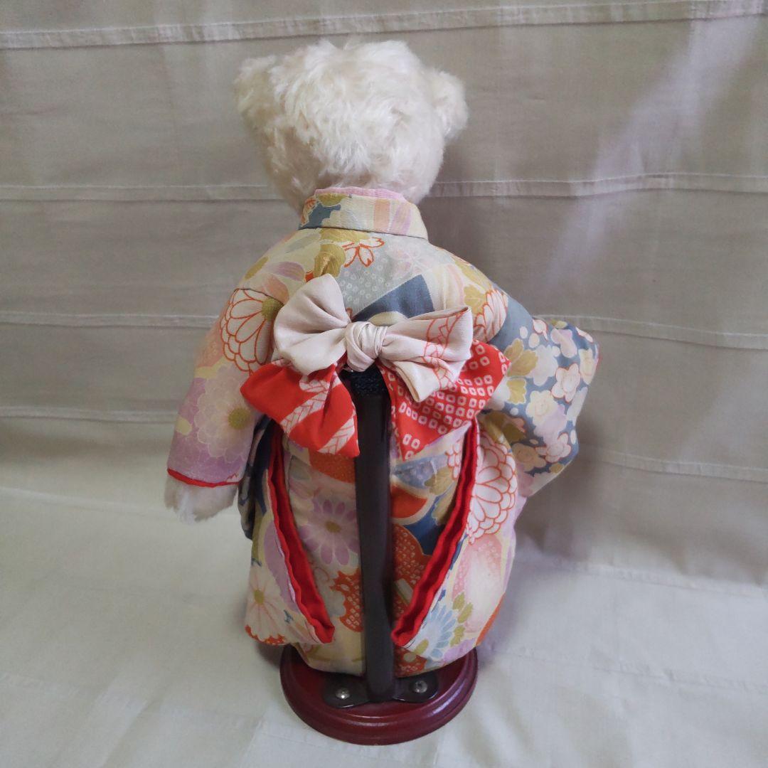 古布着物ベア　約32cm スタンド付　七五三　お正月　ひな祭り　ハンドメイド