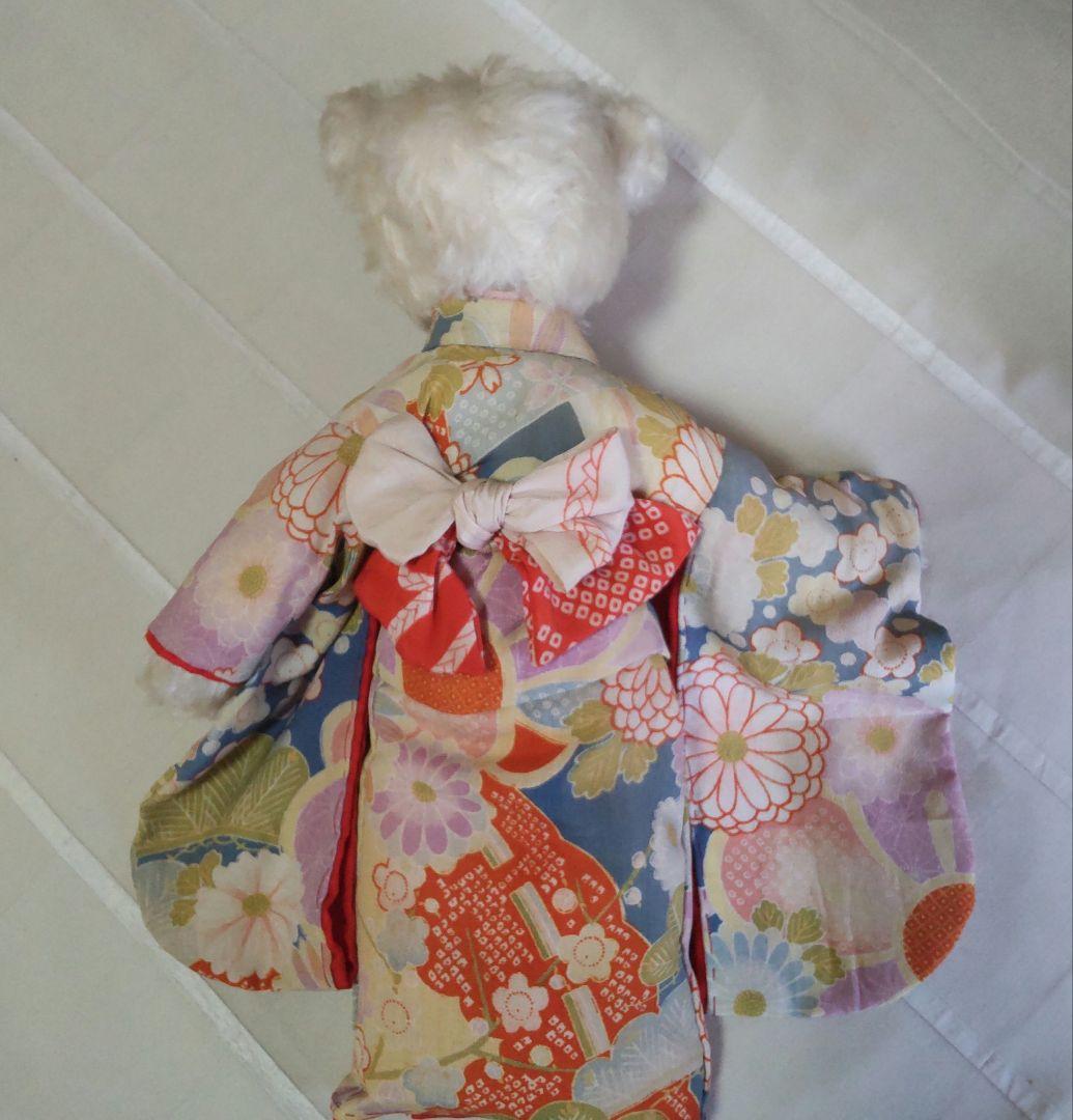 古布着物ベア　約32cm スタンド付　七五三　お正月　ひな祭り　ハンドメイド