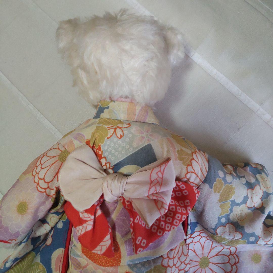 古布着物ベア　約32cm スタンド付　七五三　お正月　ひな祭り　ハンドメイド