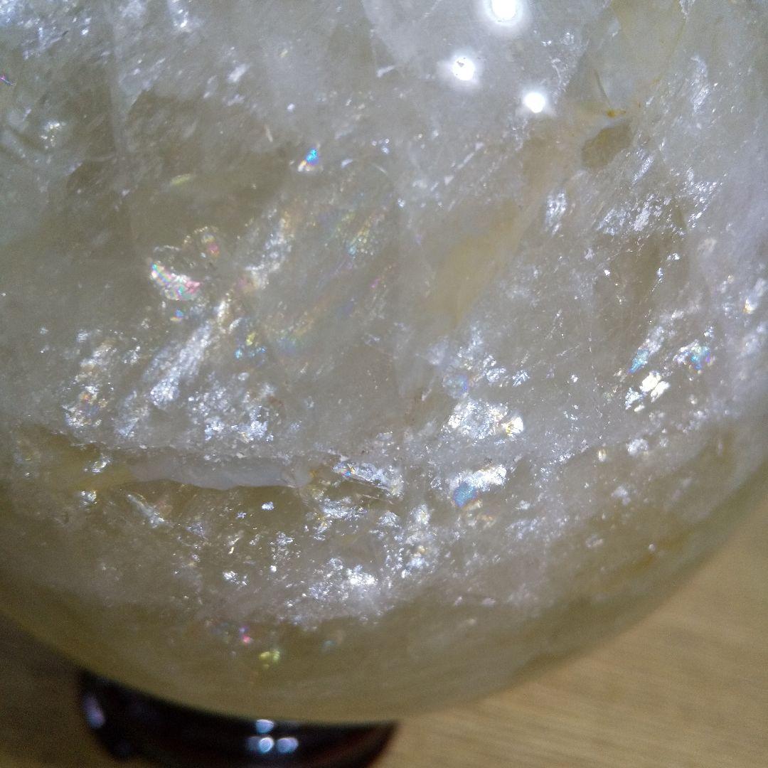 シトリン 丸玉 2.5kg 台座付き 127mm 大玉天然石 金運アップ