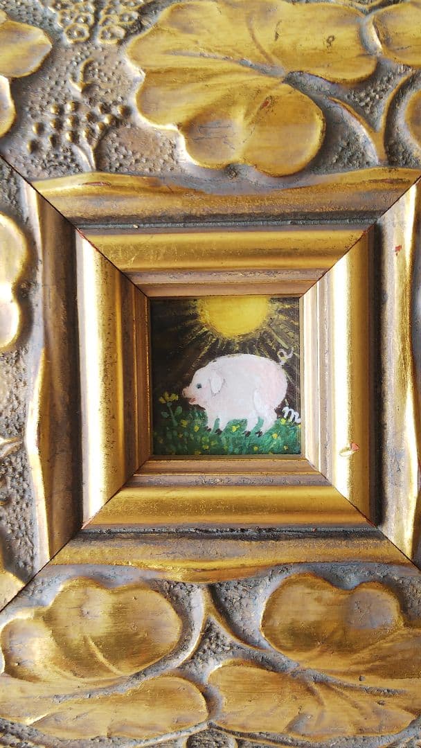 Hiro額２点「ピンクのこぶた」「晴れた日」