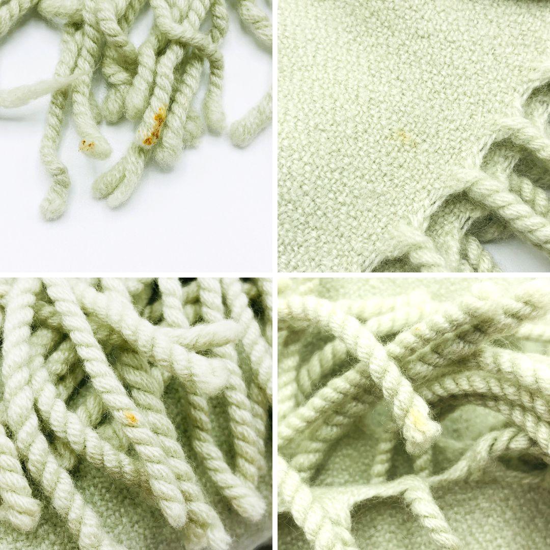 HERMES エルメス ショール ライトグリーン系 カシミア100％ タグあり