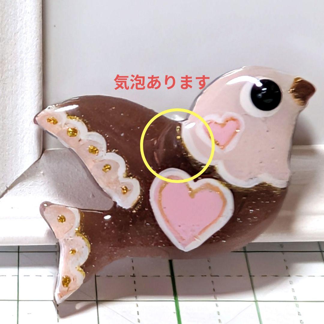 鳥（訳あり）　レジンヘアゴム　チョコクッキー