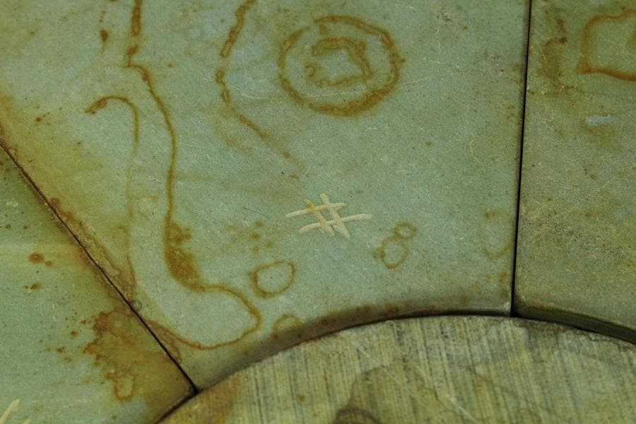 中国美術 玉壁 円形 飾(K-YC508)