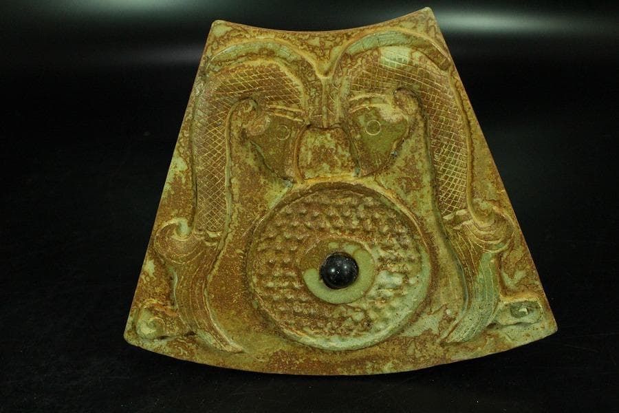 中国美術 玉壁 円形 飾(K-YC508)