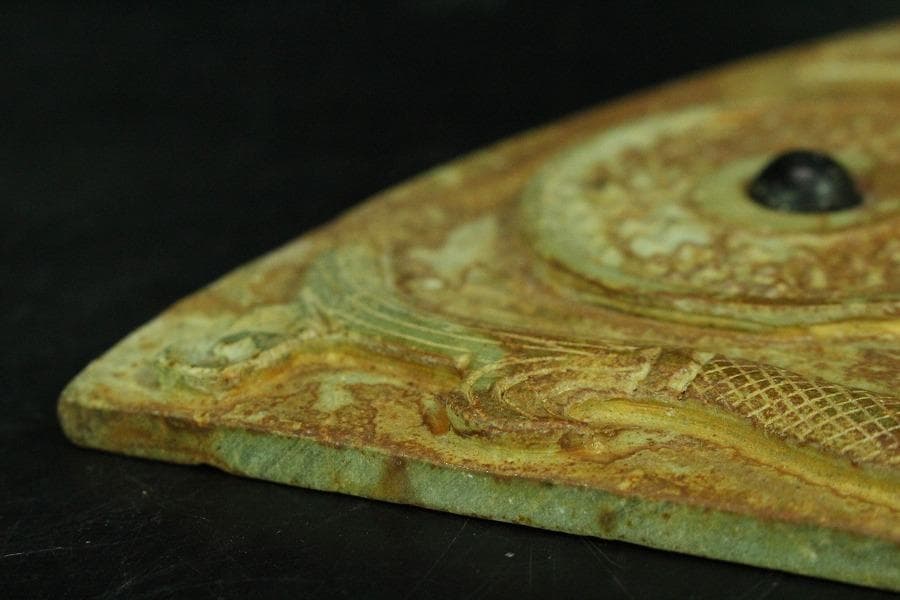 中国美術 玉壁 円形 飾(K-YC508)