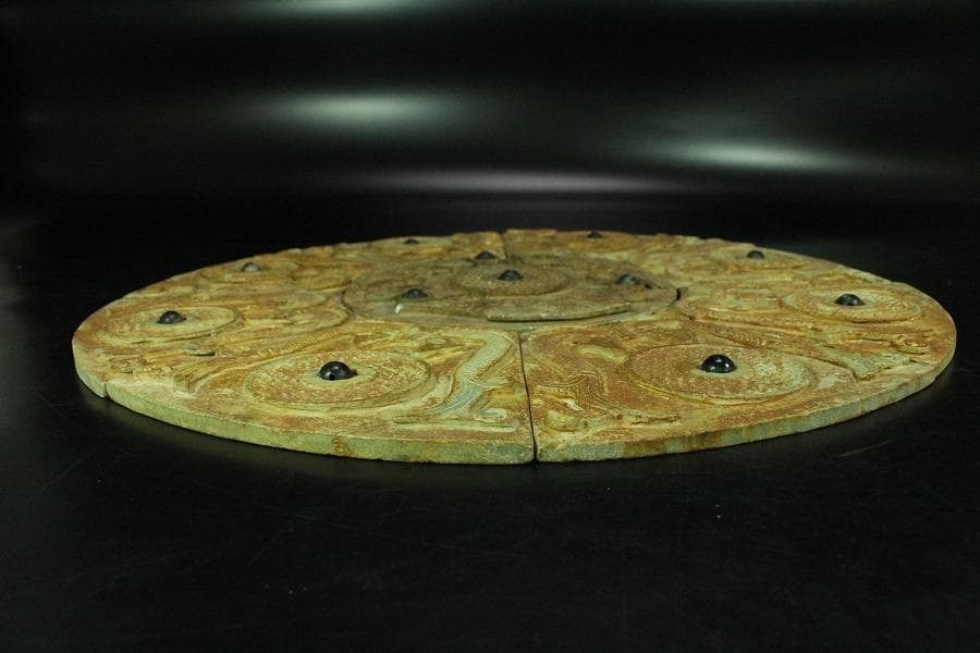 中国美術 玉壁 円形 飾(K-YC508)