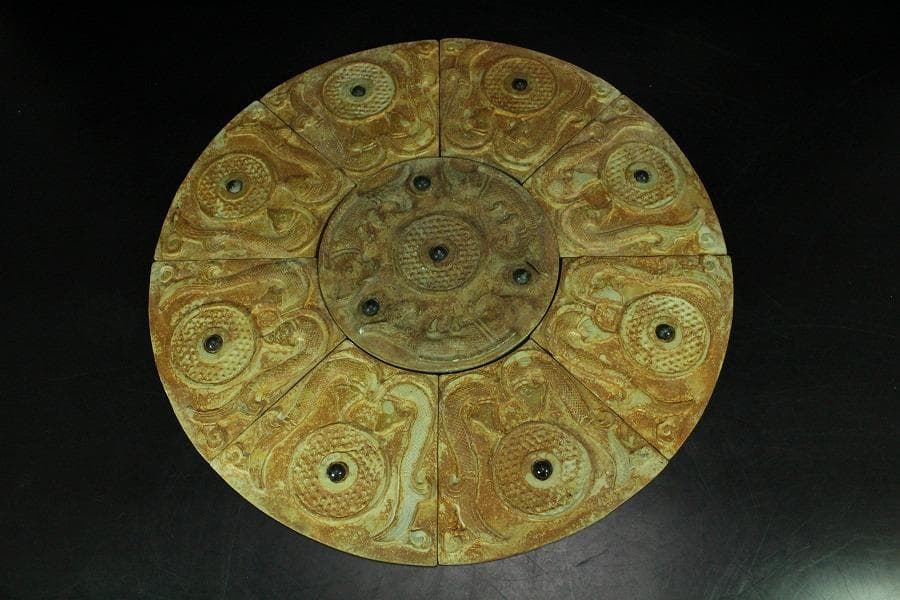 中国美術 玉壁 円形 飾(K-YC508)