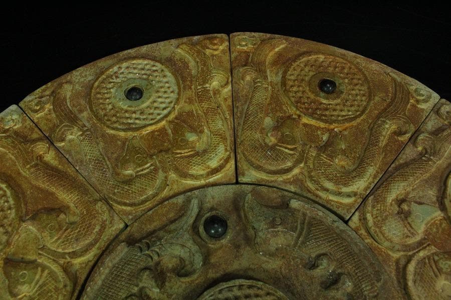 中国美術 玉壁 円形 飾(K-YC508)