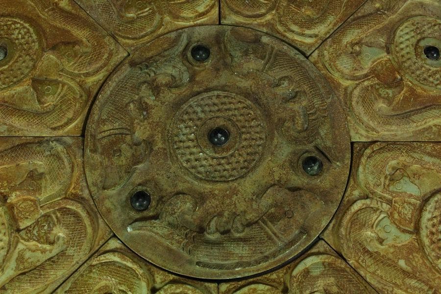 中国美術 玉壁 円形 飾(K-YC508)