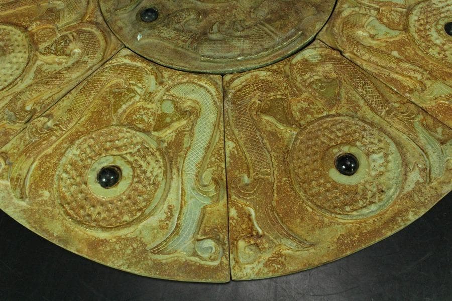 中国美術 玉壁 円形 飾(K-YC508)