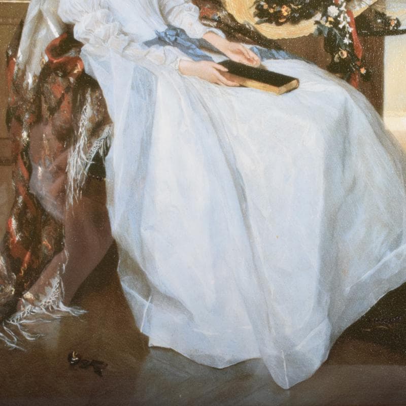 ギュスターヴ・ド・ヨンゲ作　複製画　「散歩の後」　額装　C　3549A