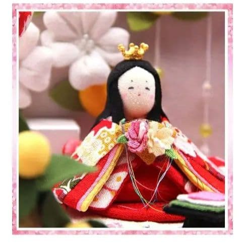 雛人形 お雛様 5人飾り初節句 ちりめん コンパクト