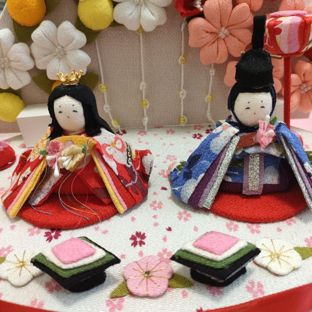 雛人形 お雛様 5人飾り初節句 ちりめん コンパクト