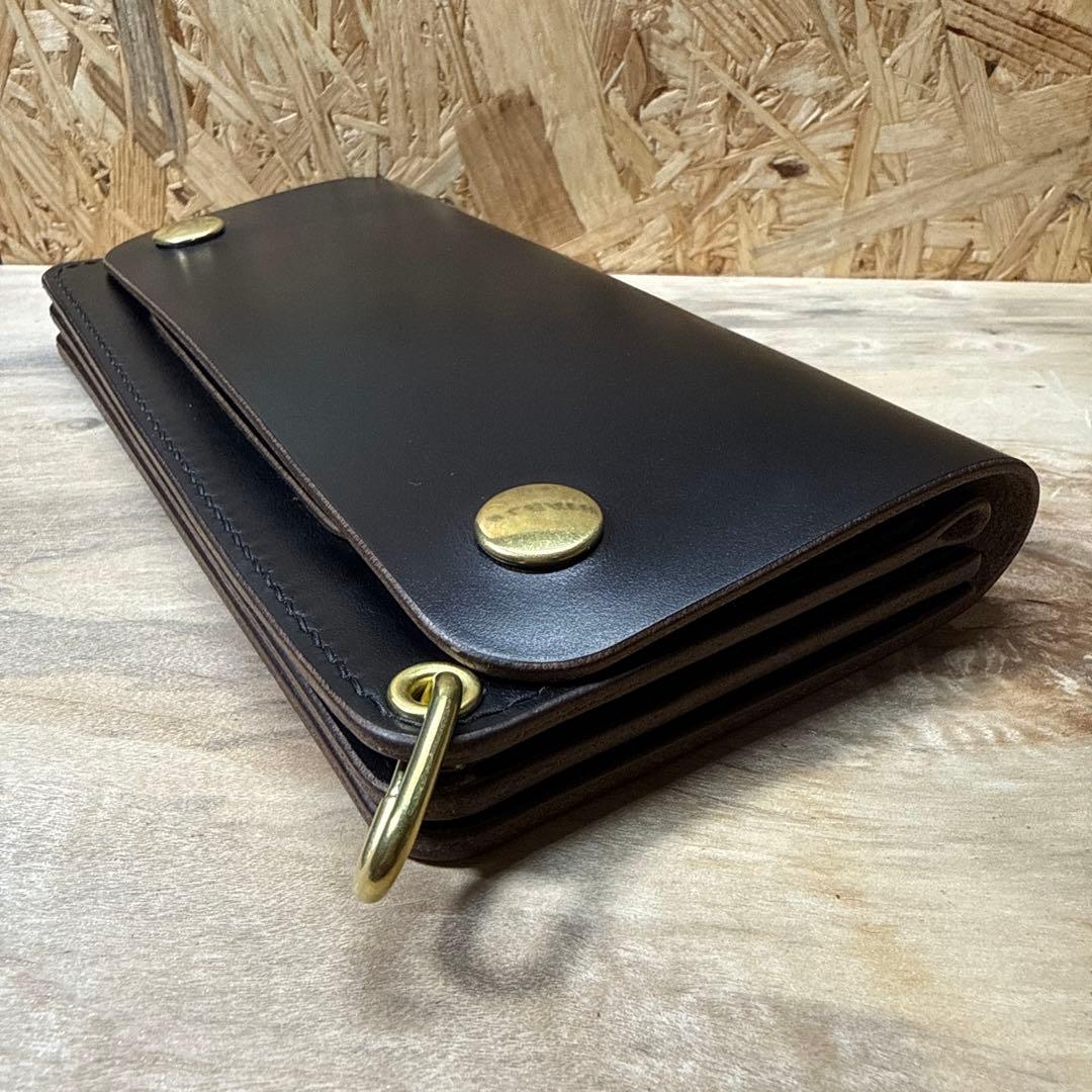 ホーウィン社 クロムエクセル 180 トラッカーウォレット タロンジッパー 茶芯