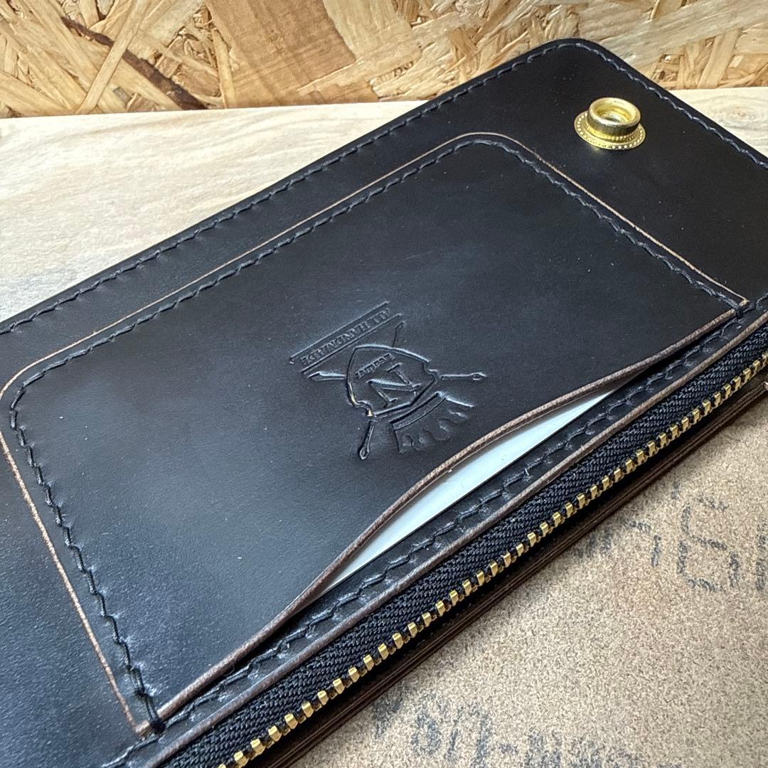 ホーウィン社 クロムエクセル 180 トラッカーウォレット タロンジッパー 茶芯