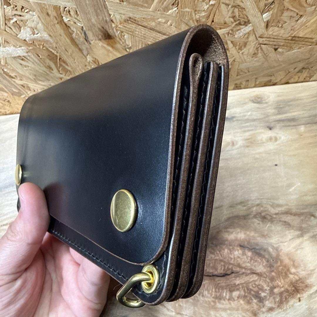 ホーウィン社 クロムエクセル 180 トラッカーウォレット タロンジッパー 茶芯