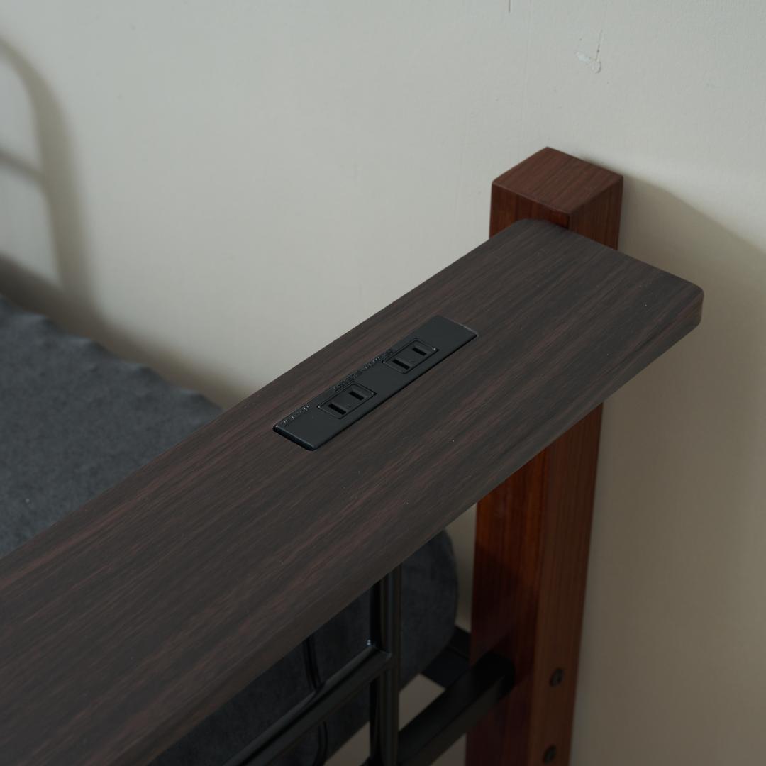 赤字セール！【高さ140cm】ロフトベッド パイプ耐荷重150kg　ブラウン