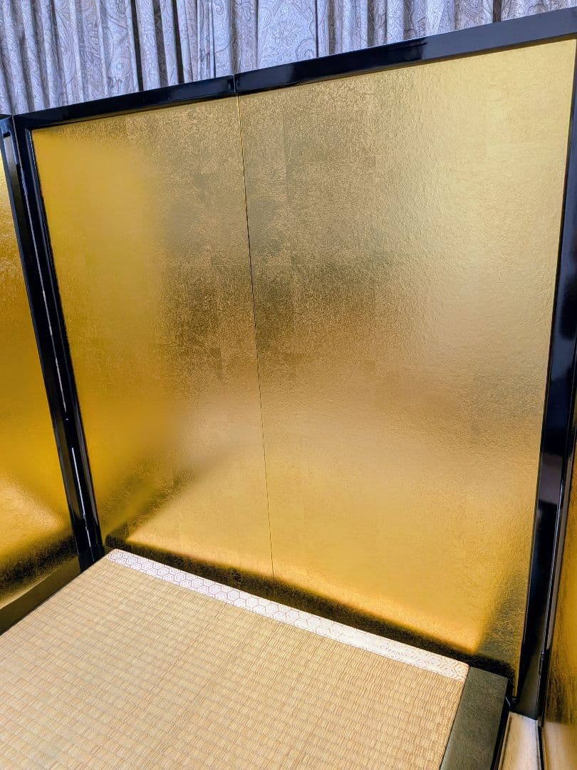 【良品】東玉謹製 五月人形用飾り台 屏風セット(毛氈付属)