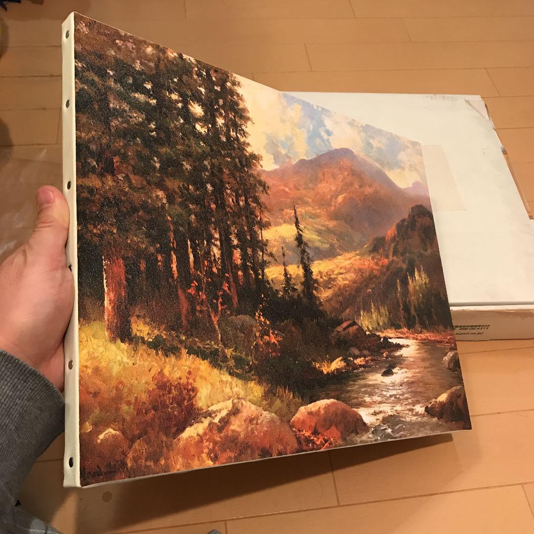 世界の名画　ロバート・ウッド作　山と川の風景