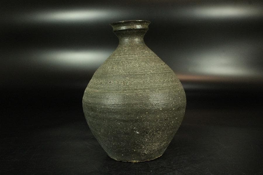 新羅 土器 櫛目 徳利 韓国 李朝(K-YC673)