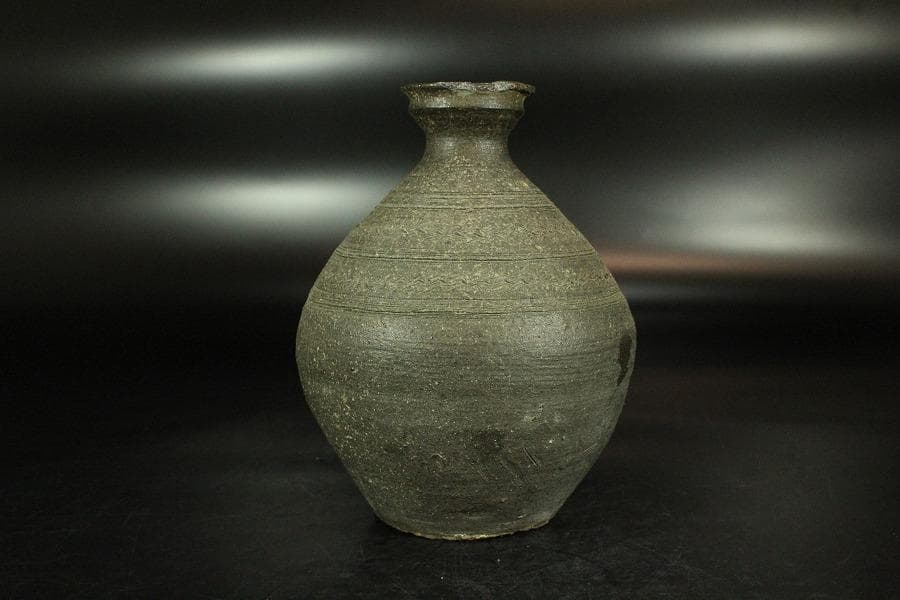 新羅 土器 櫛目 徳利 韓国 李朝(K-YC673)