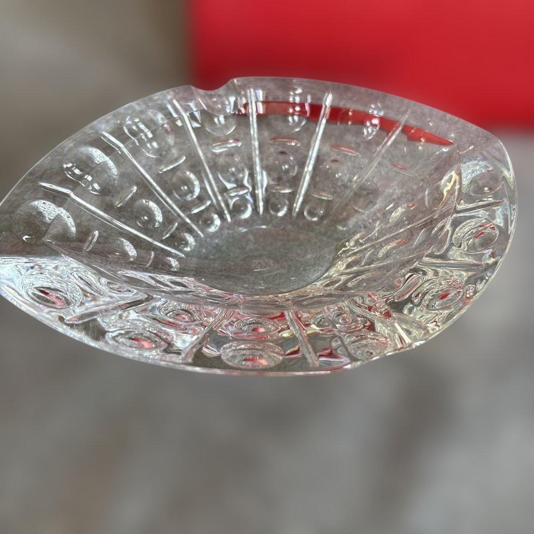 Baccarat クリスタル皿 波型デザイン 約20cm