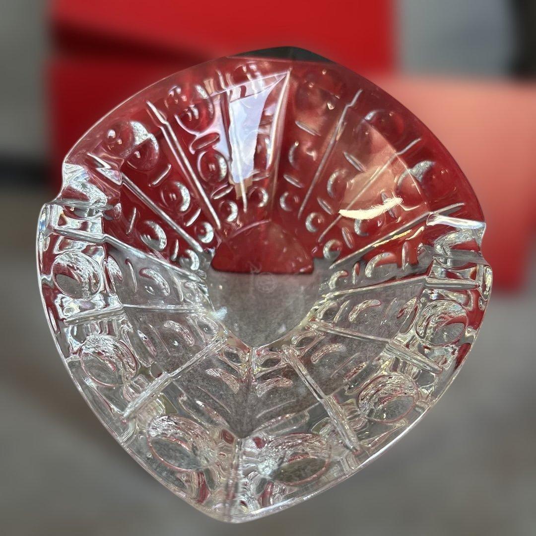 Baccarat クリスタル皿 波型デザイン 約20cm