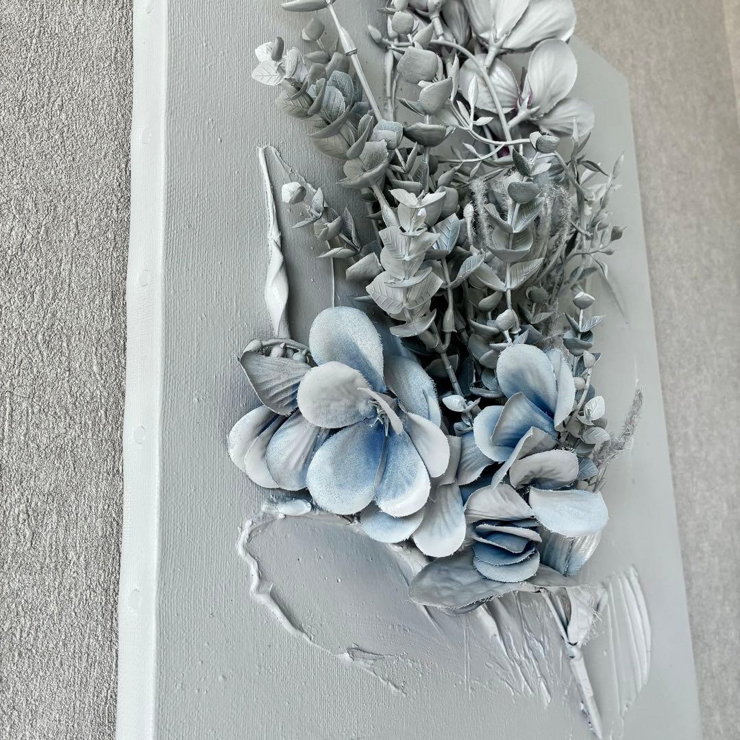 現代アート　花　45.5×38㎝　テクスチャー　モダン　アートパネル　インテリア