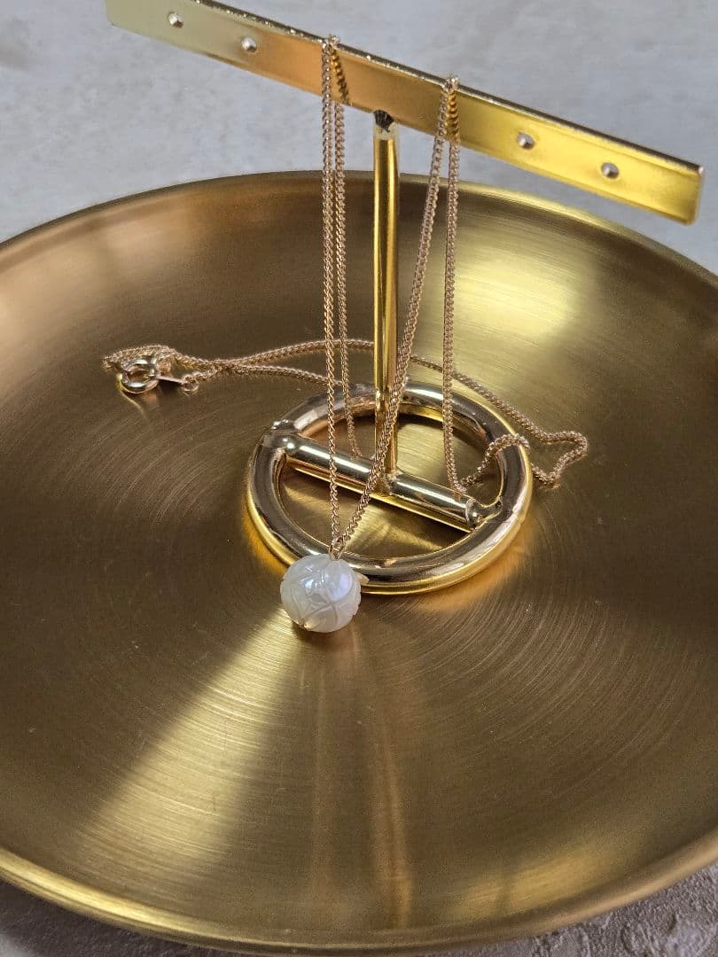 淡水パール　ネックレス　カービングパール