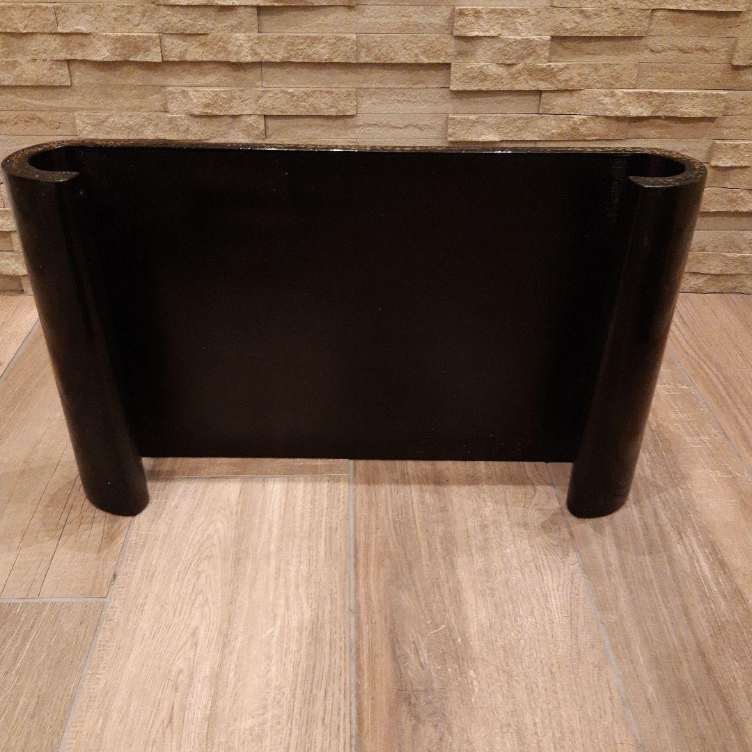 漆塗り木製蒔絵　高級花台　骨董昭和ヴィンテージ