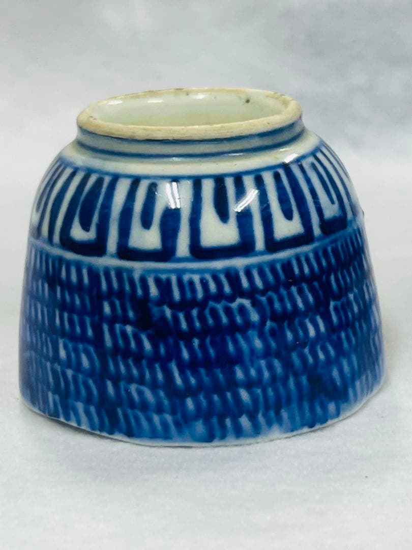 明治時代　古伊万里 当時物　微塵唐草 蕎麦猪口 染付5客