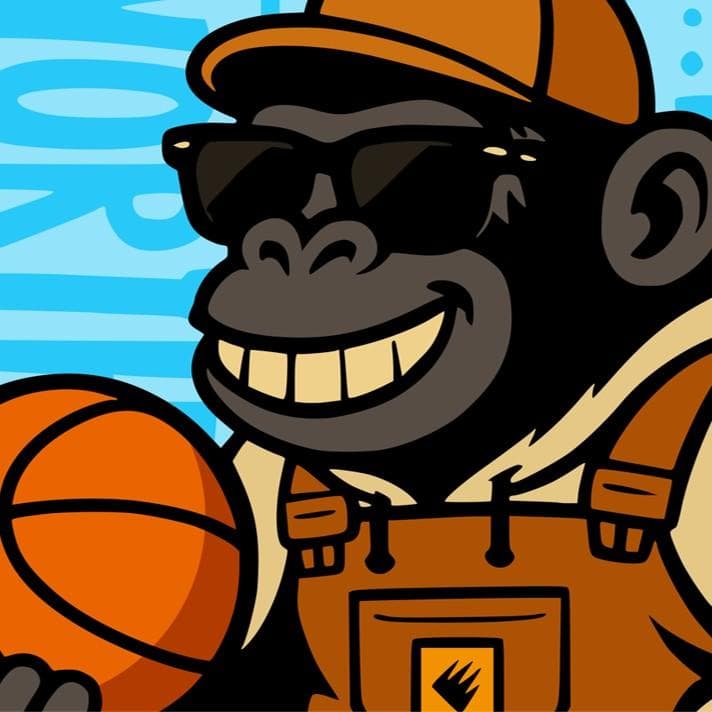 コートサイド・ゴリラ サングラス アートパネル ポスター 607mm×607mm