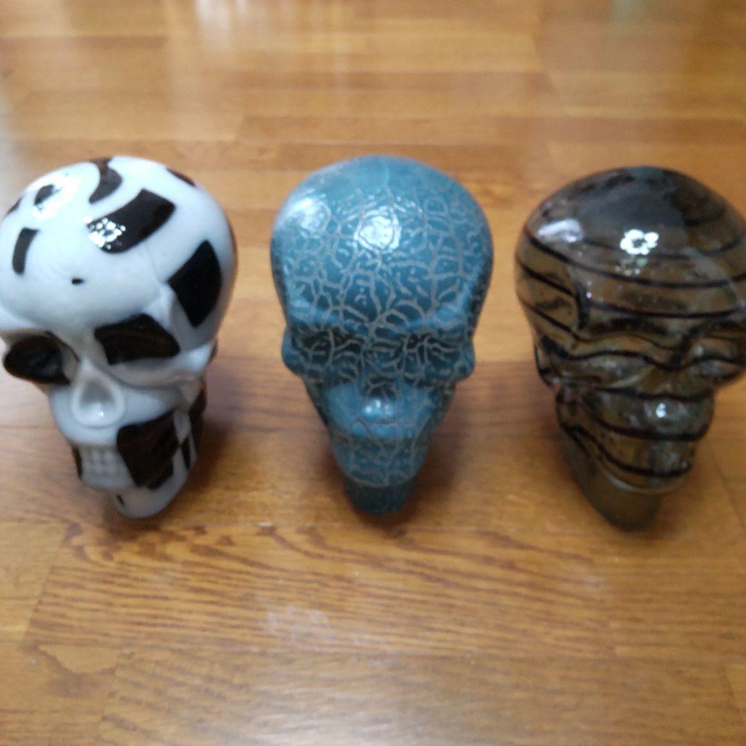 ハロウィン ドクロ 置物 ガラス製 3個セット 希少品 国内発送 入手困難