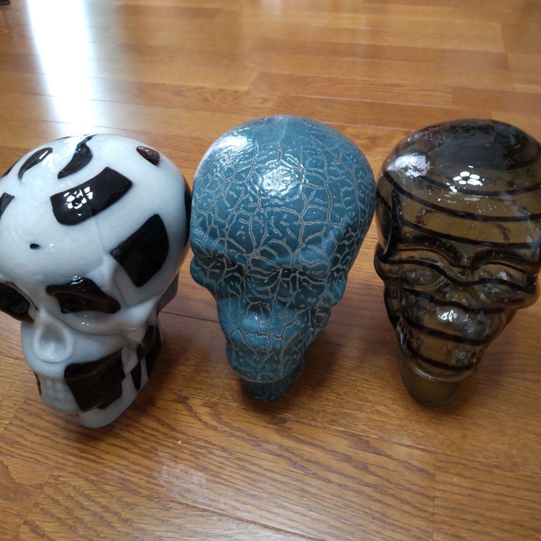 ハロウィン ドクロ 置物 ガラス製 3個セット 希少品 国内発送 入手困難