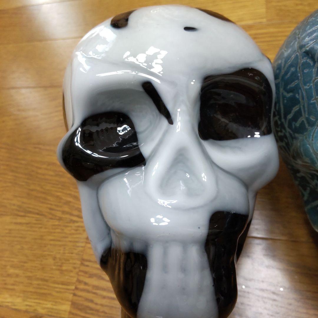 ハロウィン ドクロ 置物 ガラス製 3個セット 希少品 国内発送 入手困難
