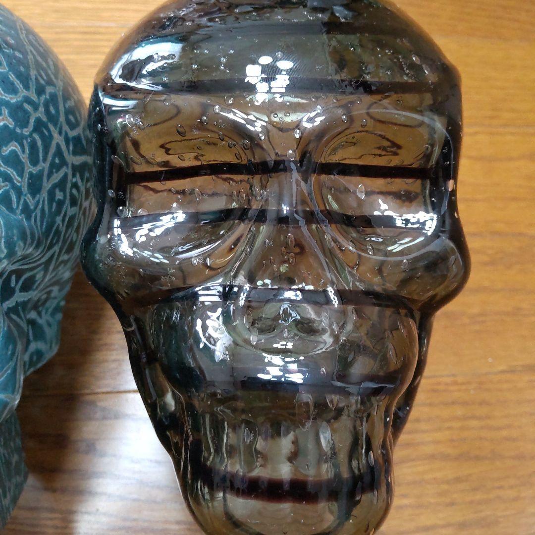 ハロウィン ドクロ 置物 ガラス製 3個セット 希少品 国内発送 入手困難