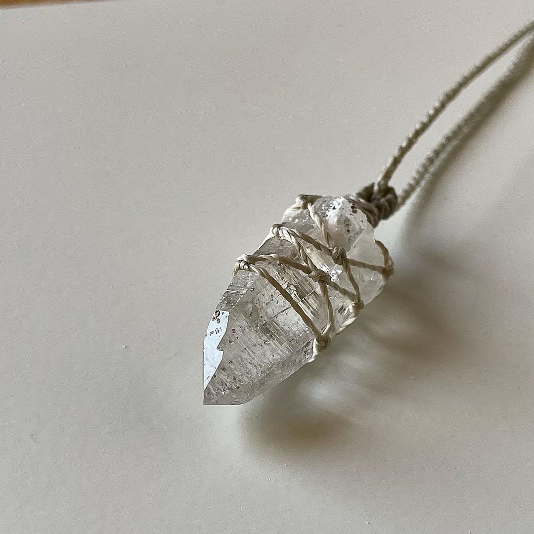 ヒマラヤ水晶 ガネッシュヒマール ＊ マクラメペンダント ネックレス 62