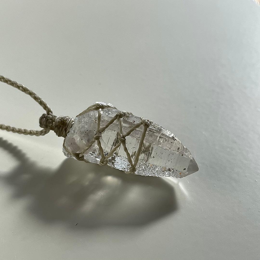 ヒマラヤ水晶 ガネッシュヒマール ＊ マクラメペンダント ネックレス 62