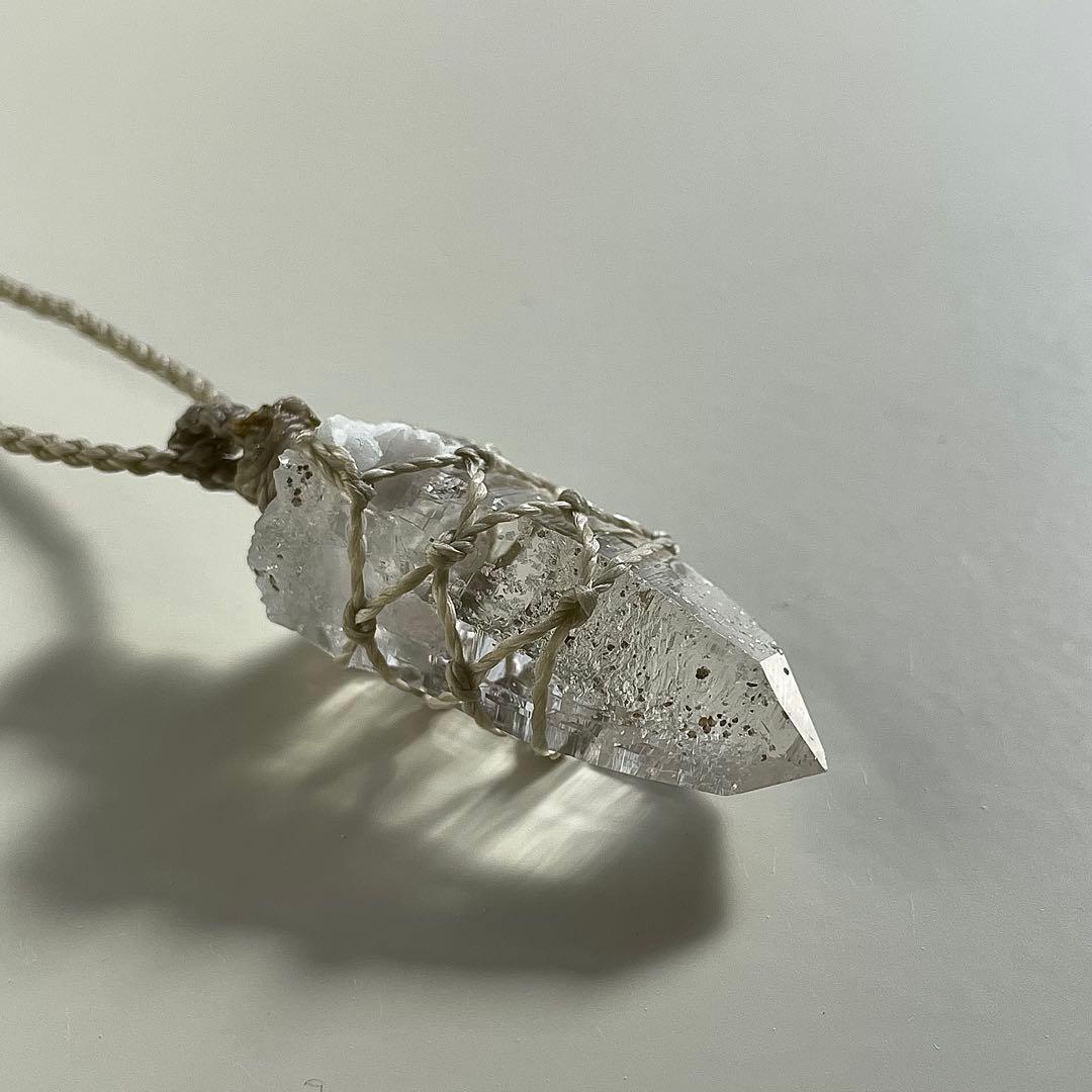 ヒマラヤ水晶 ガネッシュヒマール ＊ マクラメペンダント ネックレス 62