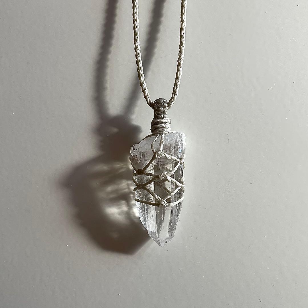 ヒマラヤ水晶 ガネッシュヒマール ＊ マクラメペンダント ネックレス 62