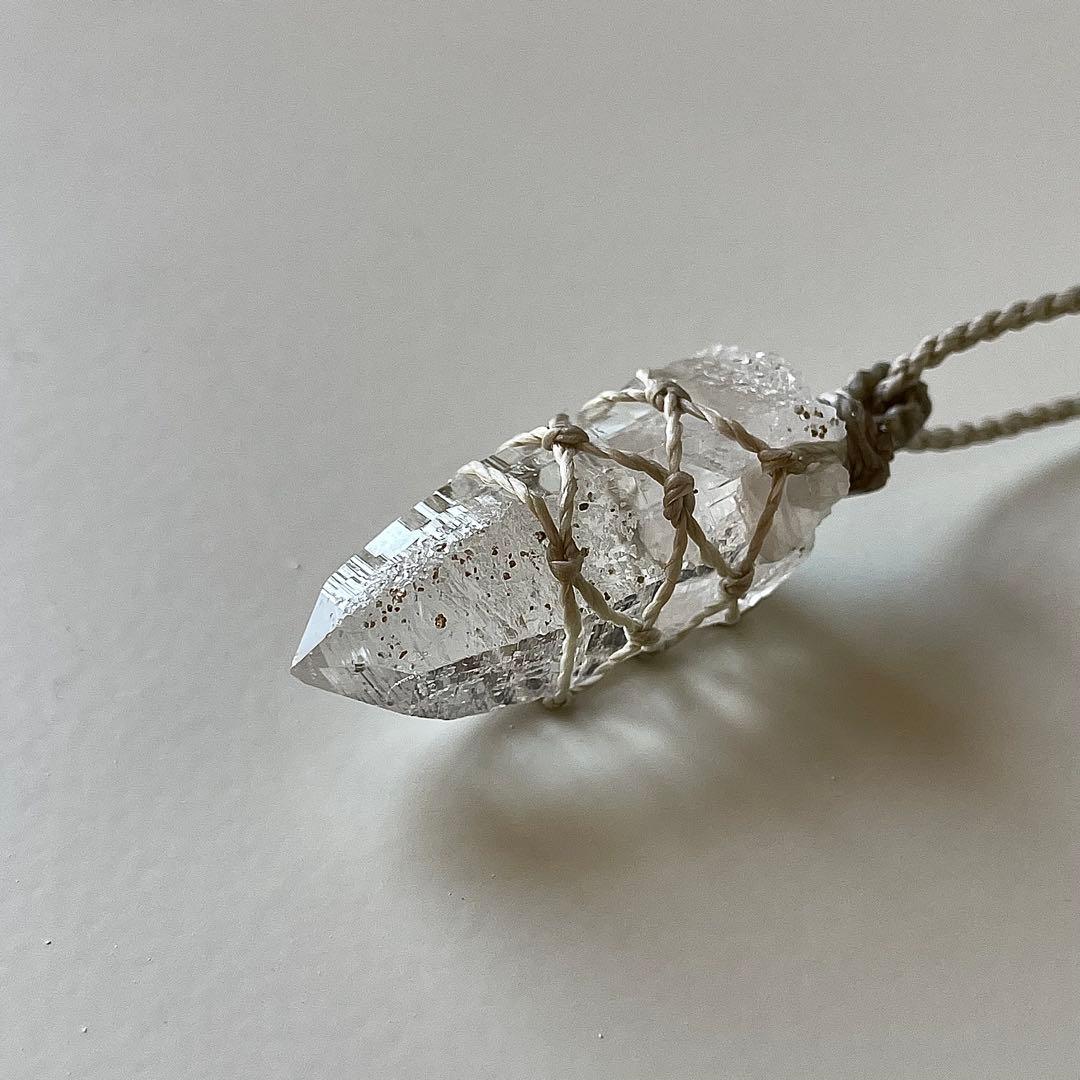 ヒマラヤ水晶 ガネッシュヒマール ＊ マクラメペンダント ネックレス 62