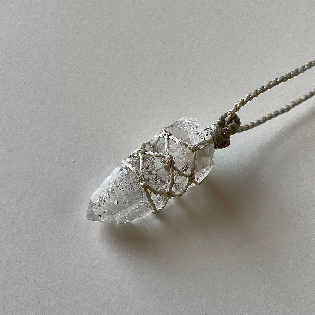 ヒマラヤ水晶 ガネッシュヒマール ＊ マクラメペンダント ネックレス 62