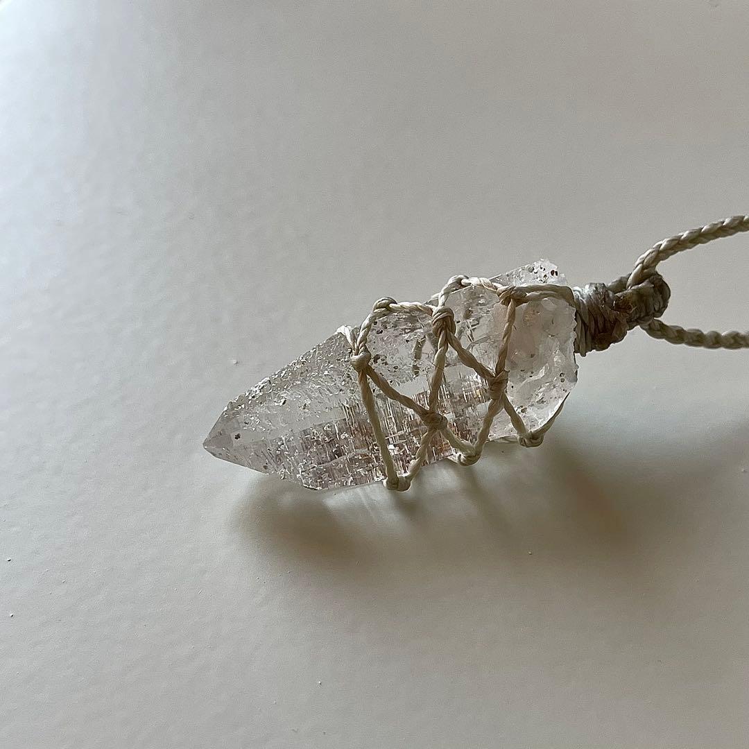 ヒマラヤ水晶 ガネッシュヒマール ＊ マクラメペンダント ネックレス 62