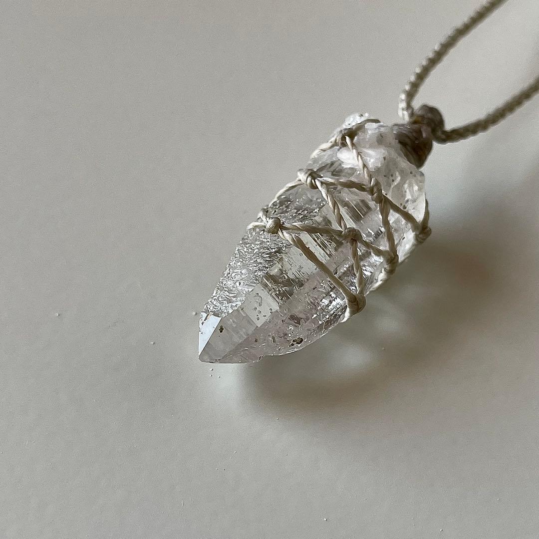 ヒマラヤ水晶 ガネッシュヒマール ＊ マクラメペンダント ネックレス 62