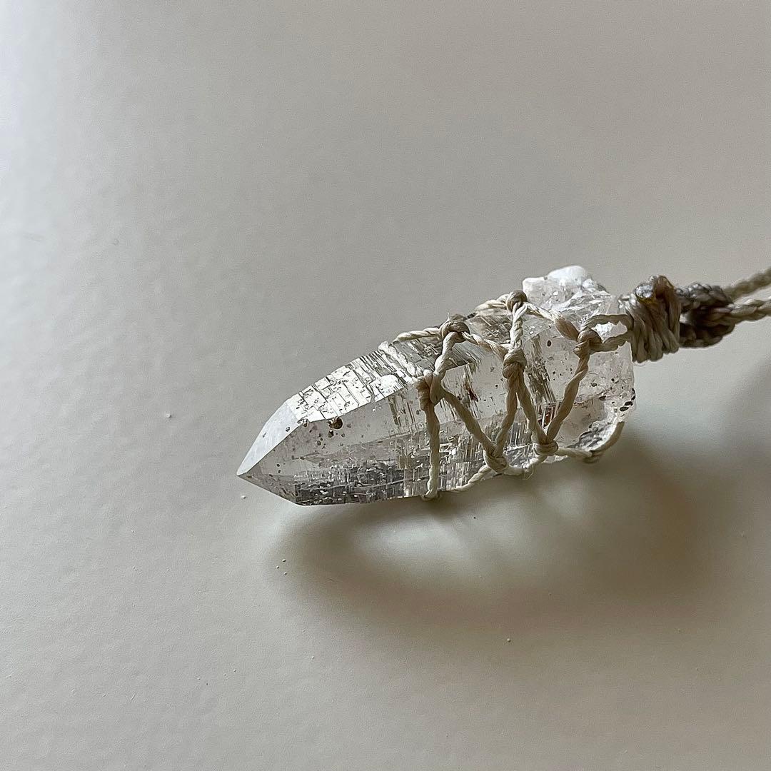 ヒマラヤ水晶 ガネッシュヒマール ＊ マクラメペンダント ネックレス 62