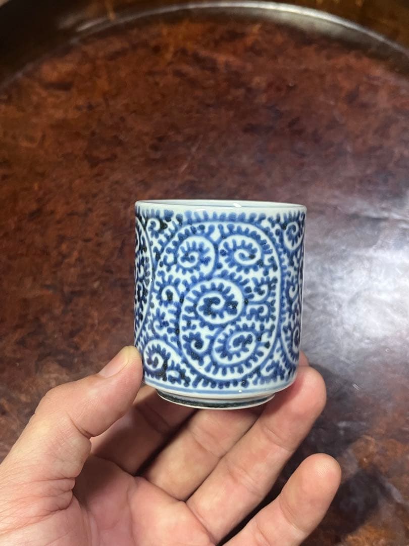 古伊万里　覗き猪口　のぞき猪口　蛸唐草　唐草　酒器　民藝　民芸　唐草　柿右衛門